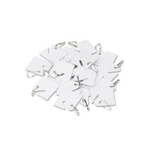 Replacement Slotted Key Cabinet Tags, 1 5 / 8 x 1 1 / 2, White, 20 / Pack
