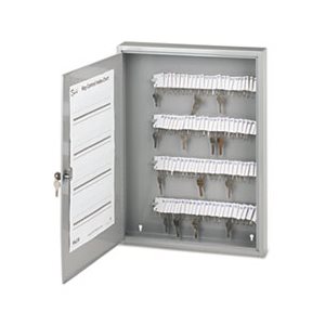 Locking Key Cabinet, 100-Key, Steel, Gray, 16 1 / 2 x 3 x 22 1 / 2