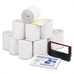 Paper Rolls, Credit Verification Kit, 3" x 90 ft, White / Canary, 10 / Carton