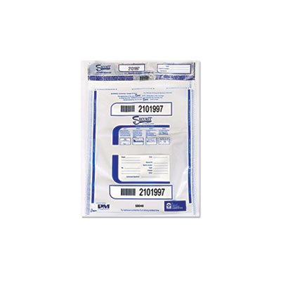 Triple Protection Tamper-Evident Deposit Bags, 9 x 12, Clear, 100 / Pack