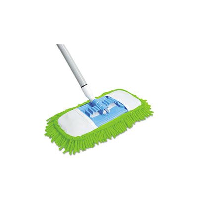 Microfiber Dust Mop, 48" Steel Handle, Blue