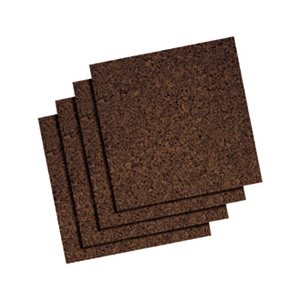 Cork Panel Bulletin Board, Brown, 12 x 12, 4 Panels / Pack