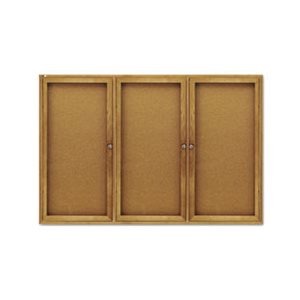 BOARD, BULLETIN, Enclosed, FABRIC / CORK, 72" x 48", Oak FINISH Frame