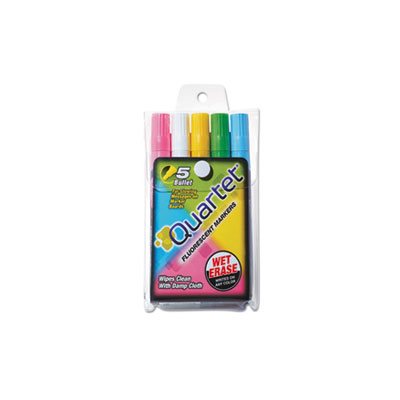 MARKER, FLUORESCENT, Glo-Write, ASSORTED COLORS, 5 / SET