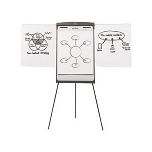 EASEL, MAGNEGTIC, Dry Erase, 27" x 35", White Surface, Graphite Frame