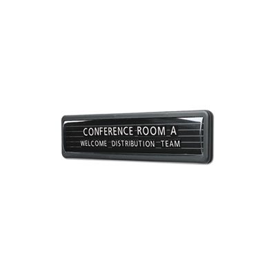 NAMEPLATE, Magnetic, Desk / Wall / Door, Black / Dark Gray Base, 13.1" x 3"