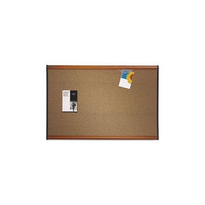 BOARD, BULLETIN, Prestige, Brown Graphite-Blend Surface, 36" x 24", Cherry Frame