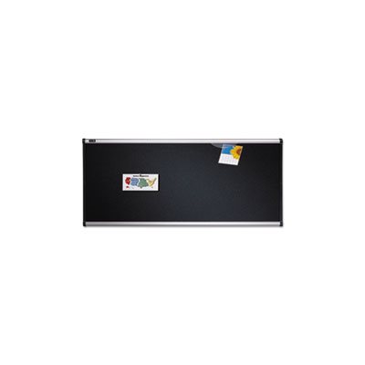 BOARD, BULLETIN, Embossed, Hi-Density Foam, 72" x 48", Black / Aluminum Frame