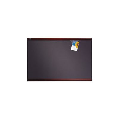 BOARD, BULLETIN, Prestige, Diamond Mesh Fabric, 36" x 24", Gray / Mahogany Frame