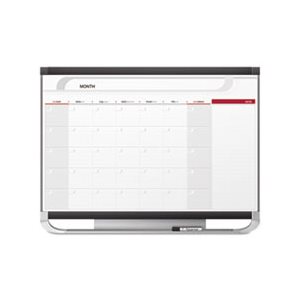 CALENDAR, MONTHLY, TOTAL ERASE, Prestige 2, 36" x 24", Graphite Color Frame