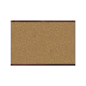 BOARD, BULLETIN, CORK, MAGNETIC, Prestige 2, 36" x 24", Mahogany Frame