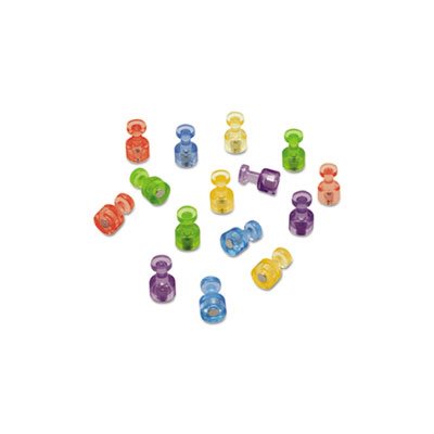 Magnetic "Push Pins", 3 / 4" dia, Assorted Colors, 20 / Pack