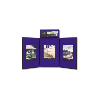 Show-It! Display System, 72 x 36, Blue / Gray Surface, Black Frame