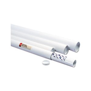 White Mailing Tubes, 36l x 3dia, White, 25 / Carton