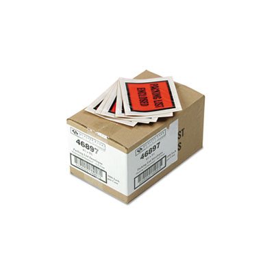 Full Print Self Adhesive Packing List Envelope, Orange, 5 1 / 2 x 4 1 / 2, 1000 / Box