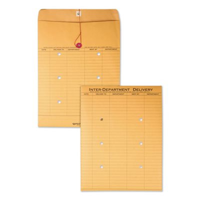 Brown Kraft String & Button Interoffice Envelope, 10 x 13, 100 / Carton