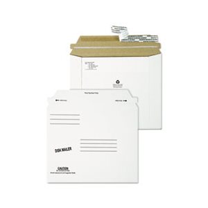 Recycled Redi Strip Economy Disk Mailer, 7 1 / 2 x 6 1 / 16, White, 100 / Carton