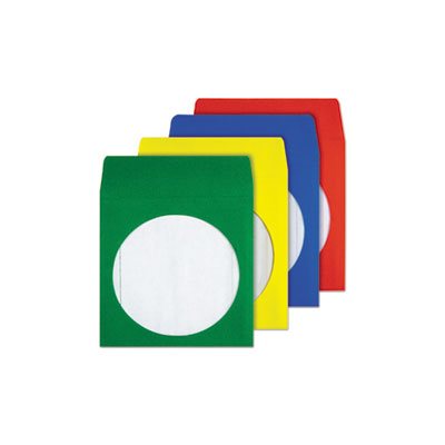 Colored CD / DVD Paper Sleeves, Assorted Colors, 50 / Box