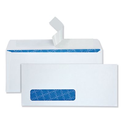 Tinted Window Envelope, #10, 4 1 / 8 x 9 1 / 2, White, 500 / Box