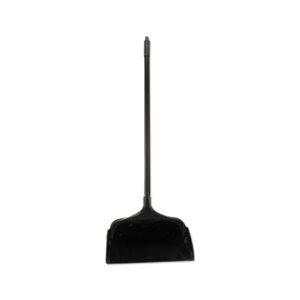 Lobby Pro Upright Dustpan, w / Wheels, 12 1 / 2 ", Polypropylene w / Vinyl Coat, Black