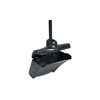 Lobby Pro Upright Dustpan, w / Cover, 12 1 / 2"W, Plastic Pan / Metal Handle, Black