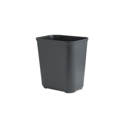 Fire-Resistant Wastebasket, Rectangular, Fiberglass, 7gal, Black