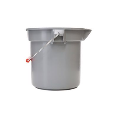 14 Quart Round Utility Bucket, 12" Diameter x 11 1 / 4"h, Gray Plastic