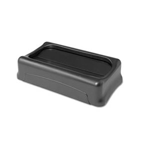 Swing Top Lid for Slim Jim Waste Containers, 11 3 / 8 x 20 3 / 8, Plastic, Black