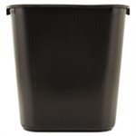 Deskside Plastic Wastebasket, Rectangular, 7 gal, Black