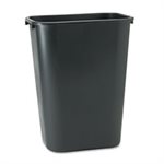 Deskside Plastic Wastebasket, Rectangular, 10 1 / 4 gal, Black
