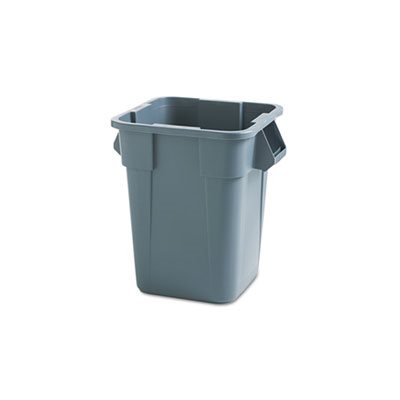 Brute Container, Square, Polyethylene, 40gal, Gray