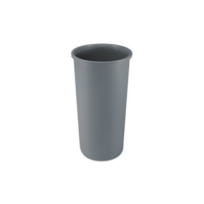 Untouchable Waste Container, Round, Plastic, 22gal, Gray