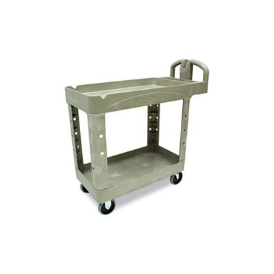 Heavy-Duty Utility Cart, Two-Shelf, 17-1 / 8w x 38-1 / 2d x 38-7 / 8h, Beige