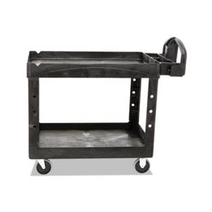 Heavy-Duty Utility Cart, Two-Shelf, 25-1 / 4w x 44d x 39h, Black