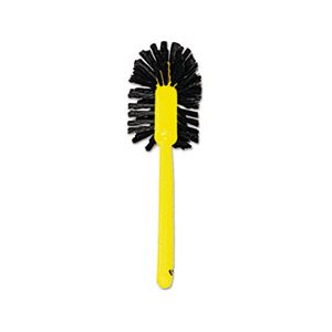 Commercial-Grade Toilet Bowl Brush, 17" Long, Plastic Handle, Yellow