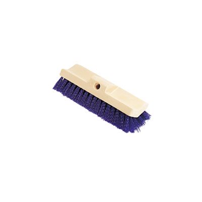 Bi-Level Deck Scrub Brush, Polypropylene Fibers, 10 Plastic Block, Tapered Hole