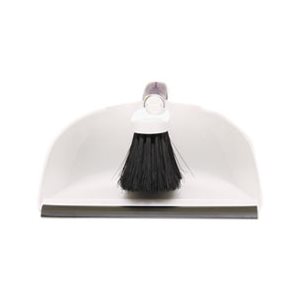 Duster Brush w / Plastic Dustpan, White