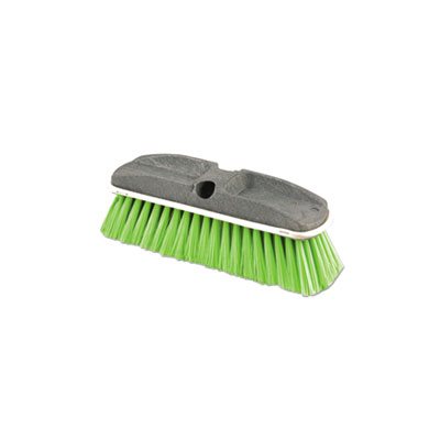 Synthetic-Fill Wash Brush, 10" Yellow Plastic Block