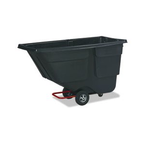 Rotomolded Tilt Truck, Rectangular, Plastic, 600lb Cap, Black