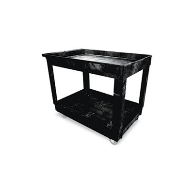 Service / Utility Cart, Two-Shelf, 24w x 40d x 31-1 / 4h, Black