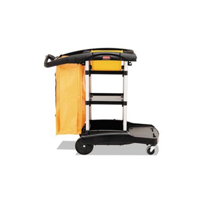 High Capacity Cleaning Cart, 21-3 / 4w x 49-3 / 4d x 38-3 / 8h, Black