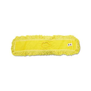 Trapper Commercial Dust Mop, Looped-end Launderable, 5" x 36", Yellow