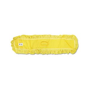 Trapper Commercial Dust Mop, Looped-end Launderable, 5" x 48", Yellow