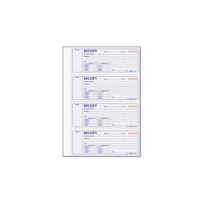 Receipt Book, 7 x 2 3 / 4, Carbonless Duplicate, 400 Sets / Book