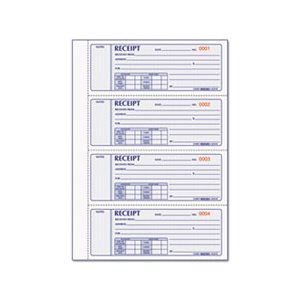 Money Receipt Book, 7 x 2 3 / 4, Carbonless Triplicate, 200 Sets / Book