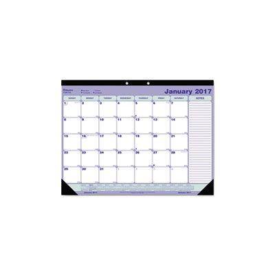 Desk Pad Calendar, 21 1 / 4 x 16, Blue / White / Green 2024