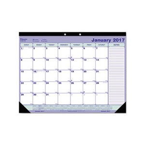 Desk Pad Calendar, 21 1 / 4 x 16, Blue / White / Green 2024