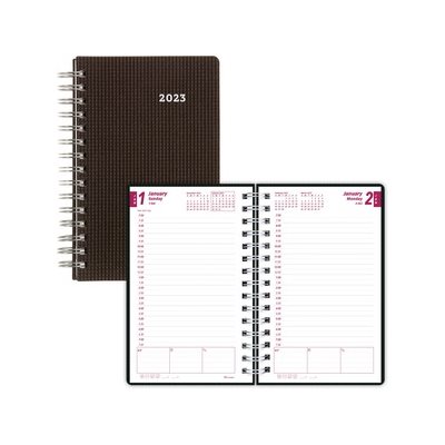 DuraFlex Daily Planner, 5 x 8, Black 2025