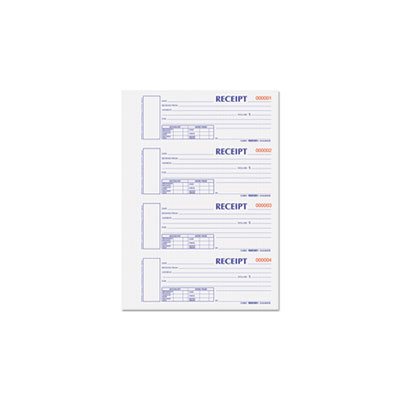 Hardcover Numbered Money Receipt Book, 6 7 / 8 x 2 3 / 4, Two-Part, 300 Forms