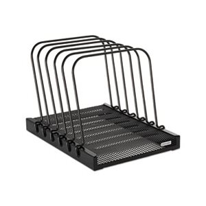 Mesh Flip File Folder Sorter, Five Sections, Black, 10 1 / 4 x 7 1 / 2 x 7 1 / 2